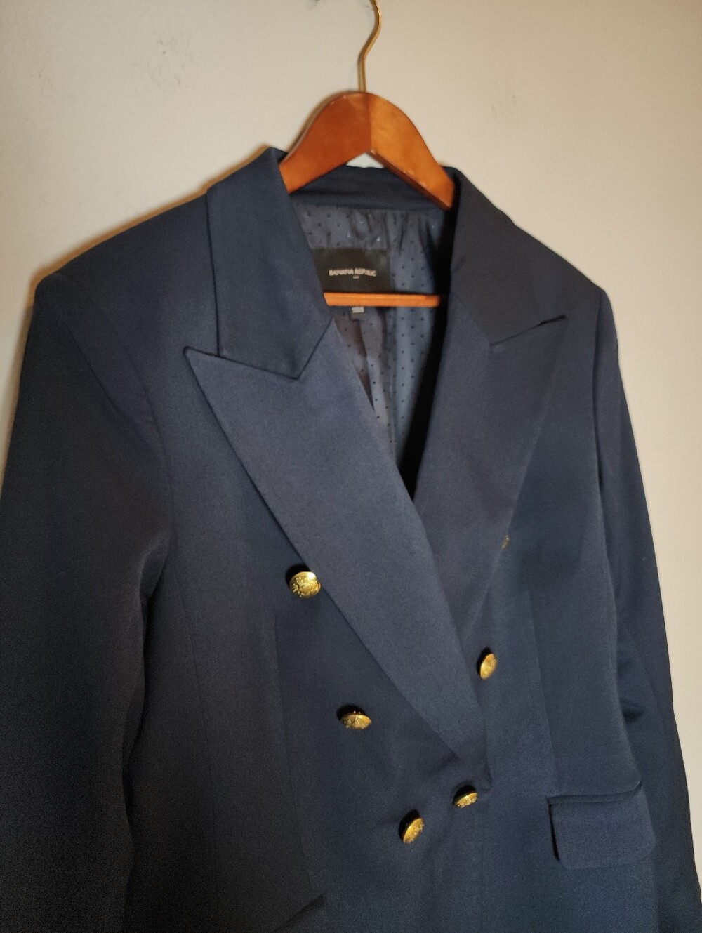 NWT Banana Republic Navy Blue Blazer Jacket Double Breasted Women's Size 16 - Picture 13 of 16
